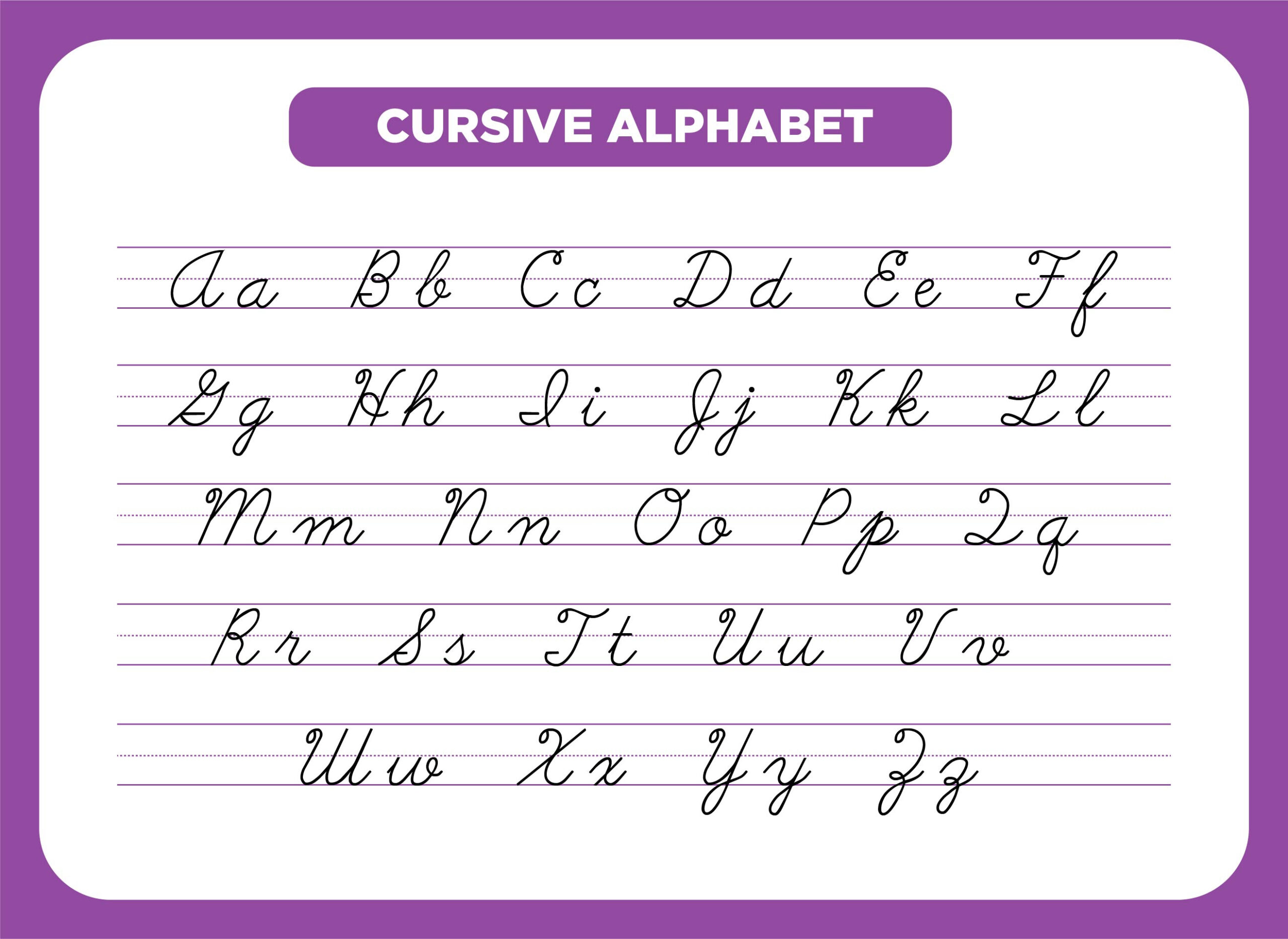 5 Best Printable Cursive Alphabet Printablee