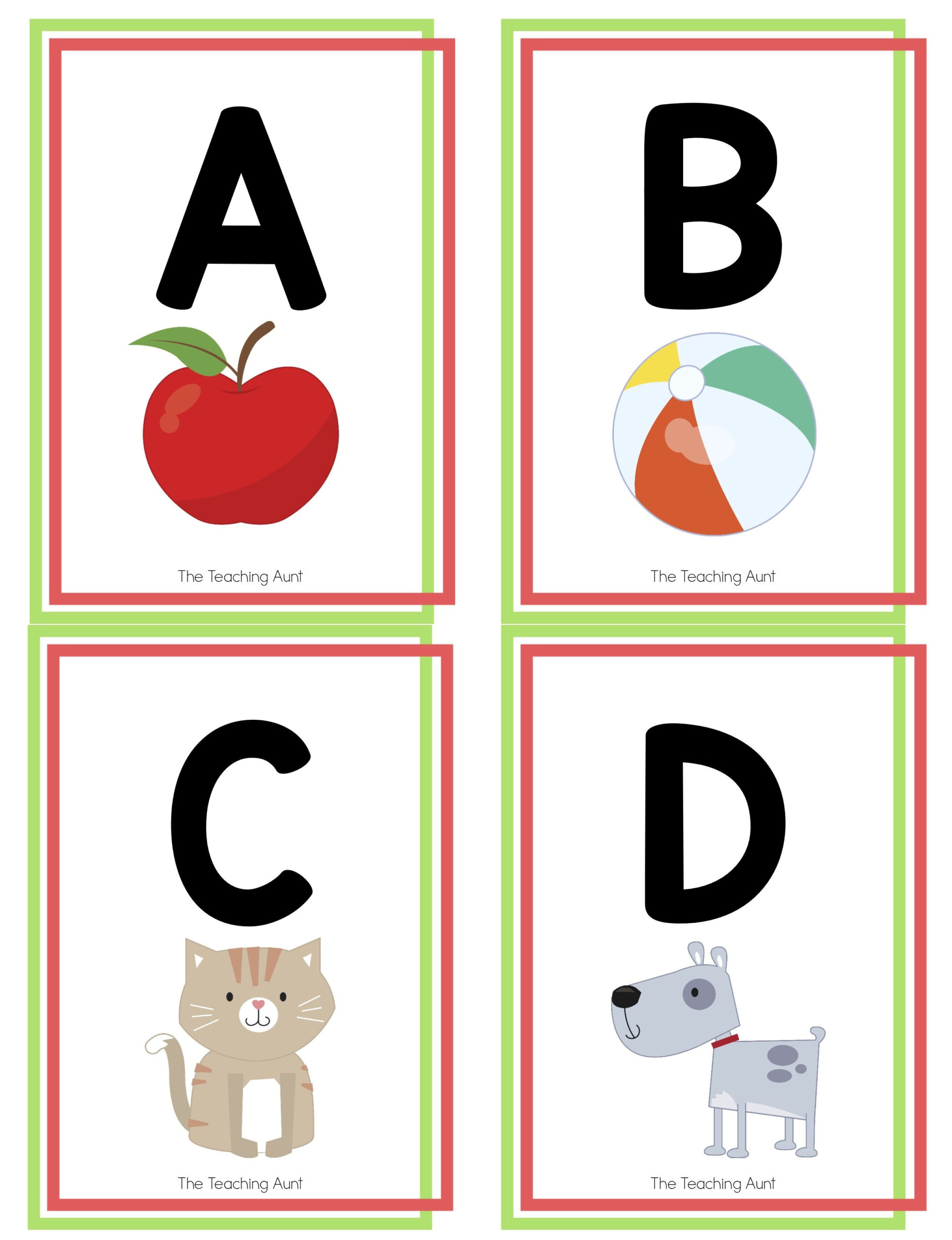 Alphabet Flash Cards Pdf Alphabet Letters With Pictures Flashcards 