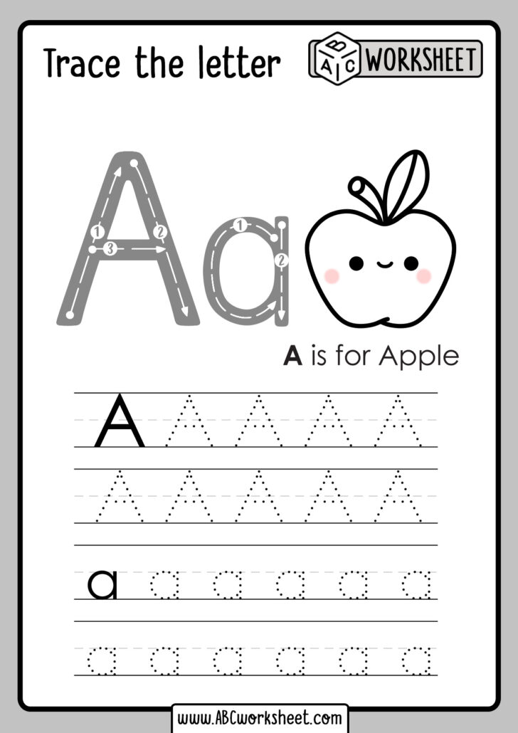 Alphabet Tracing Worksheets Letter A