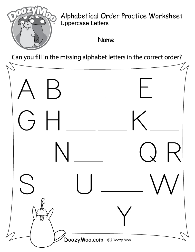 Alphabet Order Worksheets For Kindergarten AlphabetWorksheetsFree