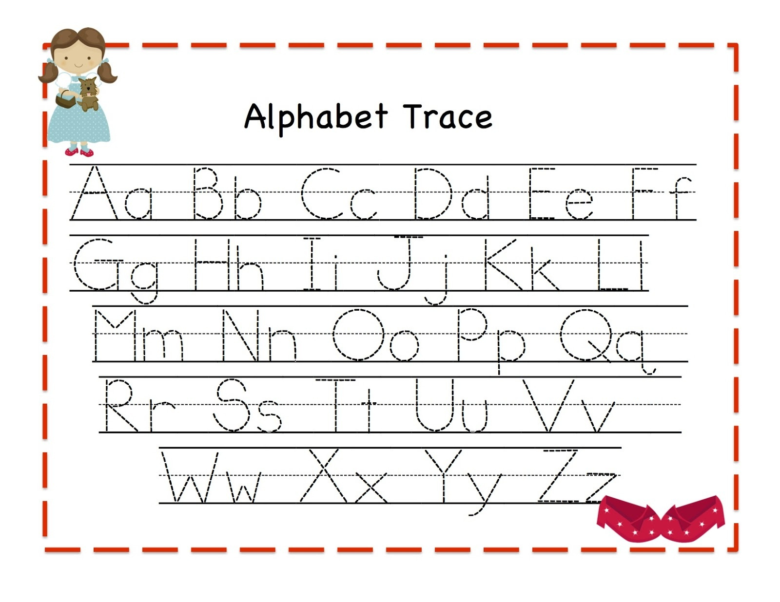 Alphabet Tracer Pages For Kids Activity Shelter