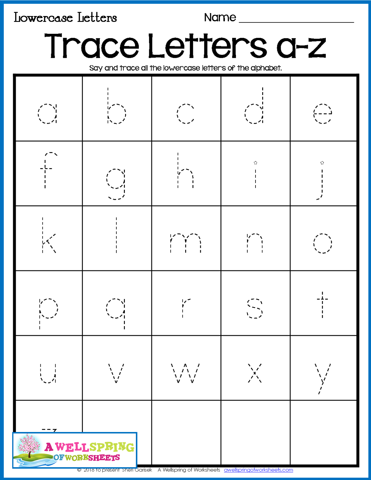 Alphabet Tracing Worksheet Small Letters TracingLettersWorksheets