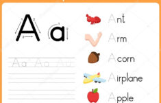 Alphabet Tracing Worksheet Writing A Z Stock Vector Aekikuis 58809669