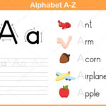 Alphabet Tracing Worksheet Writing A Z Stock Vector Aekikuis 58809669