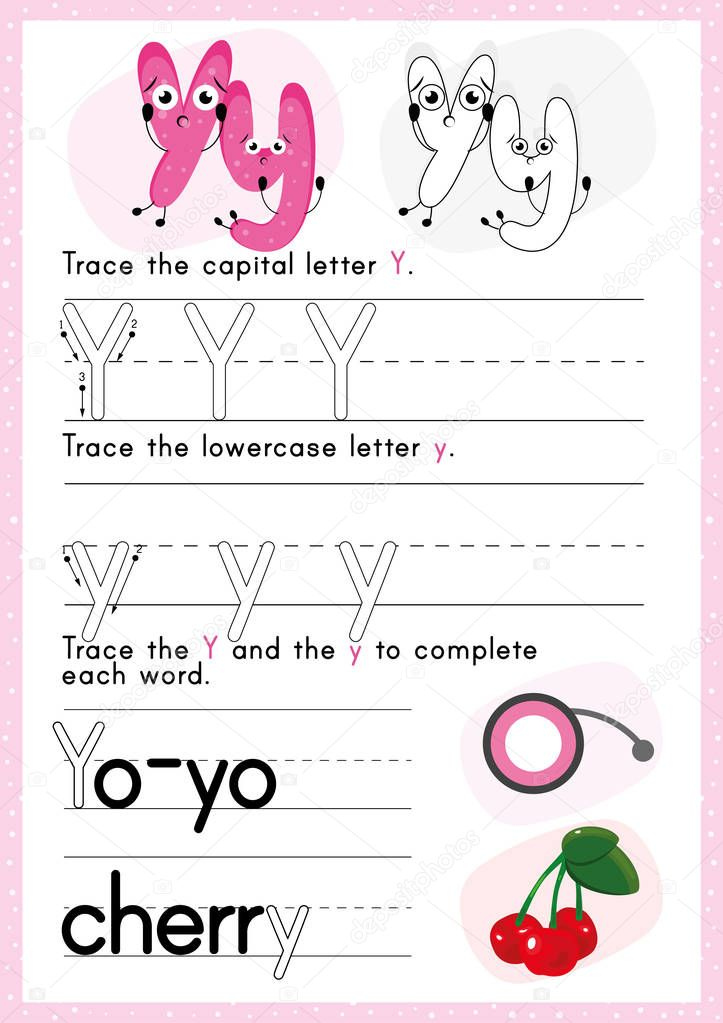 Alphabet Tracing Worksheet Writing Exercises Kids Paper Ready Print 