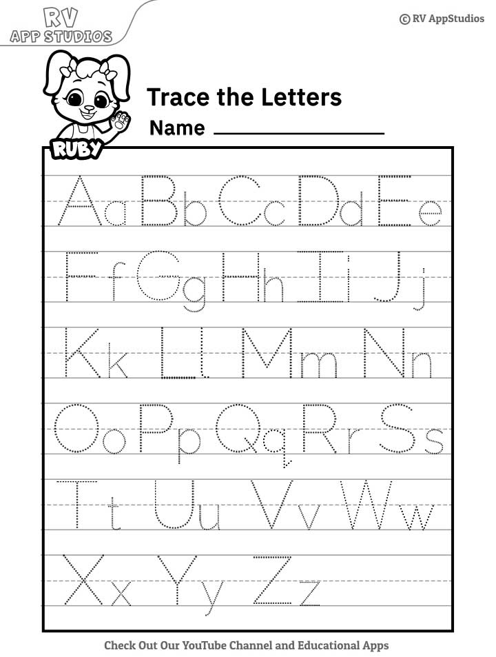 Alphabet Tracing Worksheets A Z Free Printable PDF