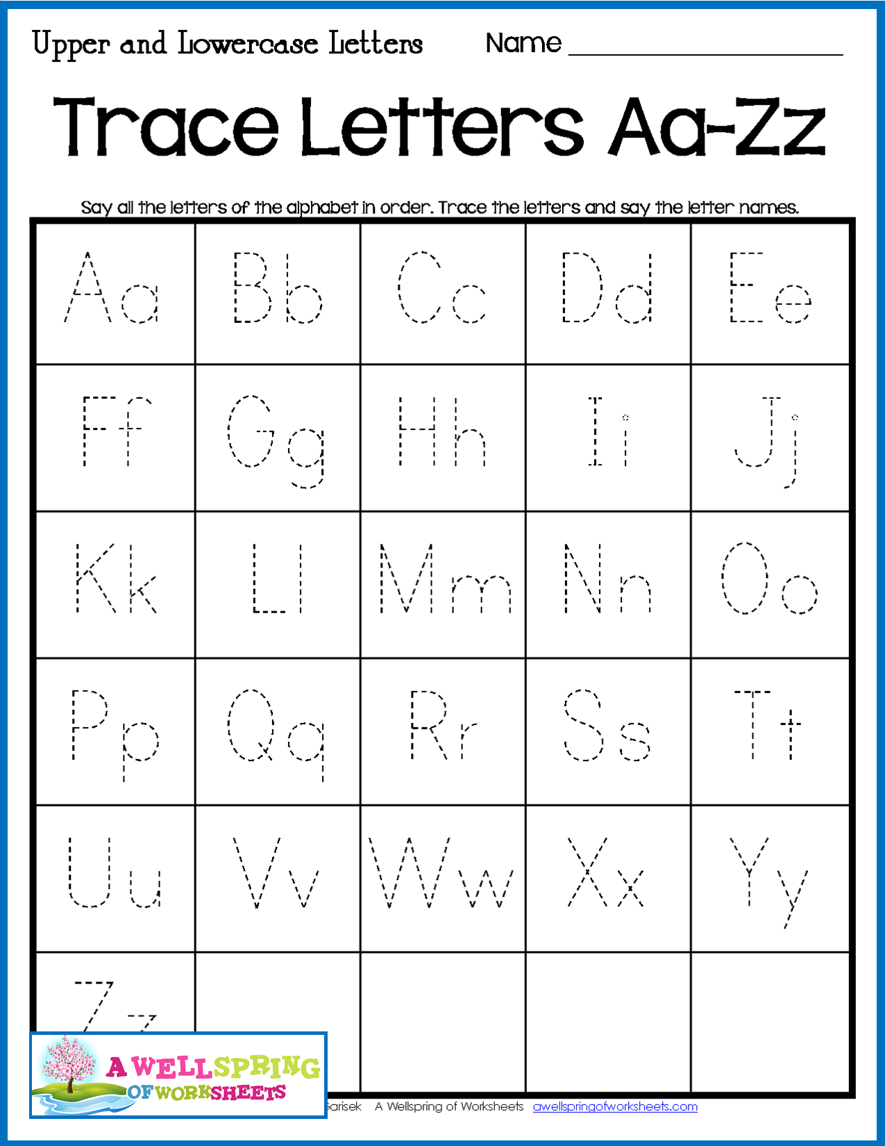 Alphabet Tracing Worksheets Uppercase Lowercase Letters Alphabet 
