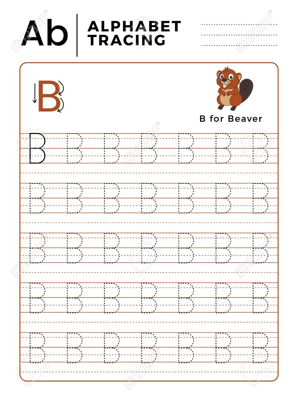 B Letter Tracing Worksheet AlphabetWorksheetsFree