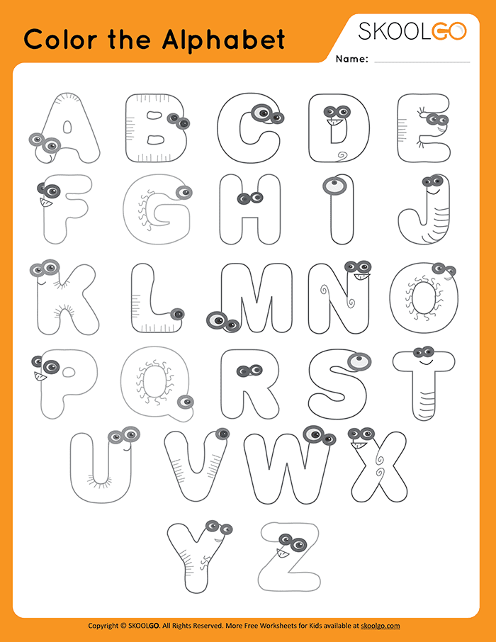 Color The Alphabet Worksheet By SKOOLGO