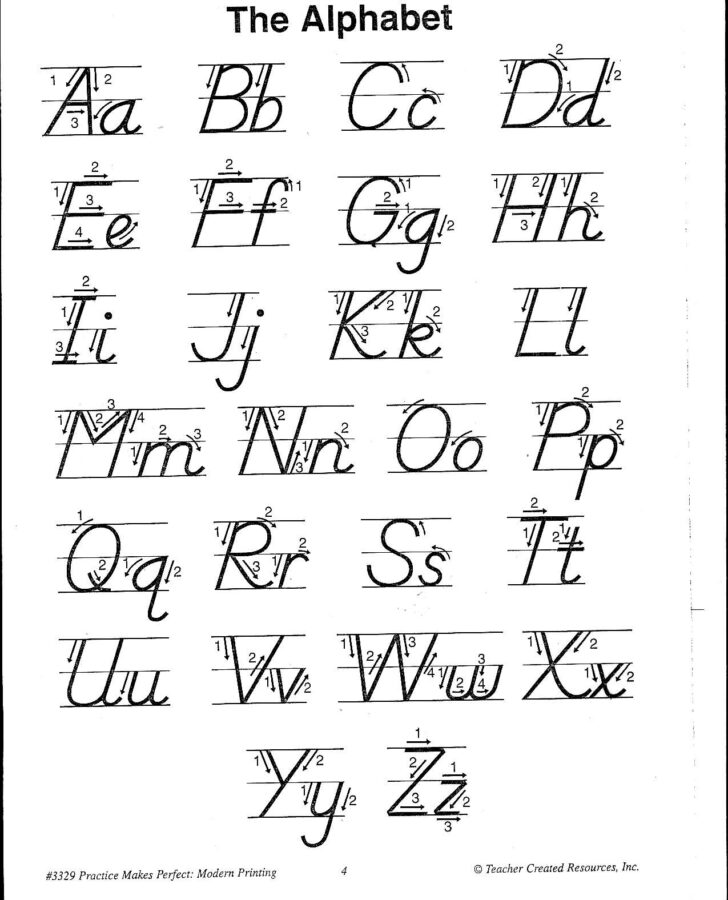 D’nealian Alphabet Tracing Worksheets