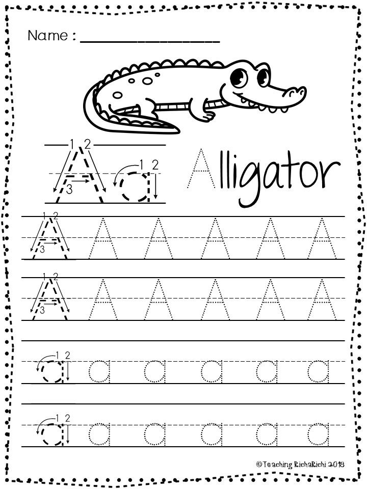 FREE ABC Tracing Worksheets Alphabet A Z Upper And Lower Case 01 