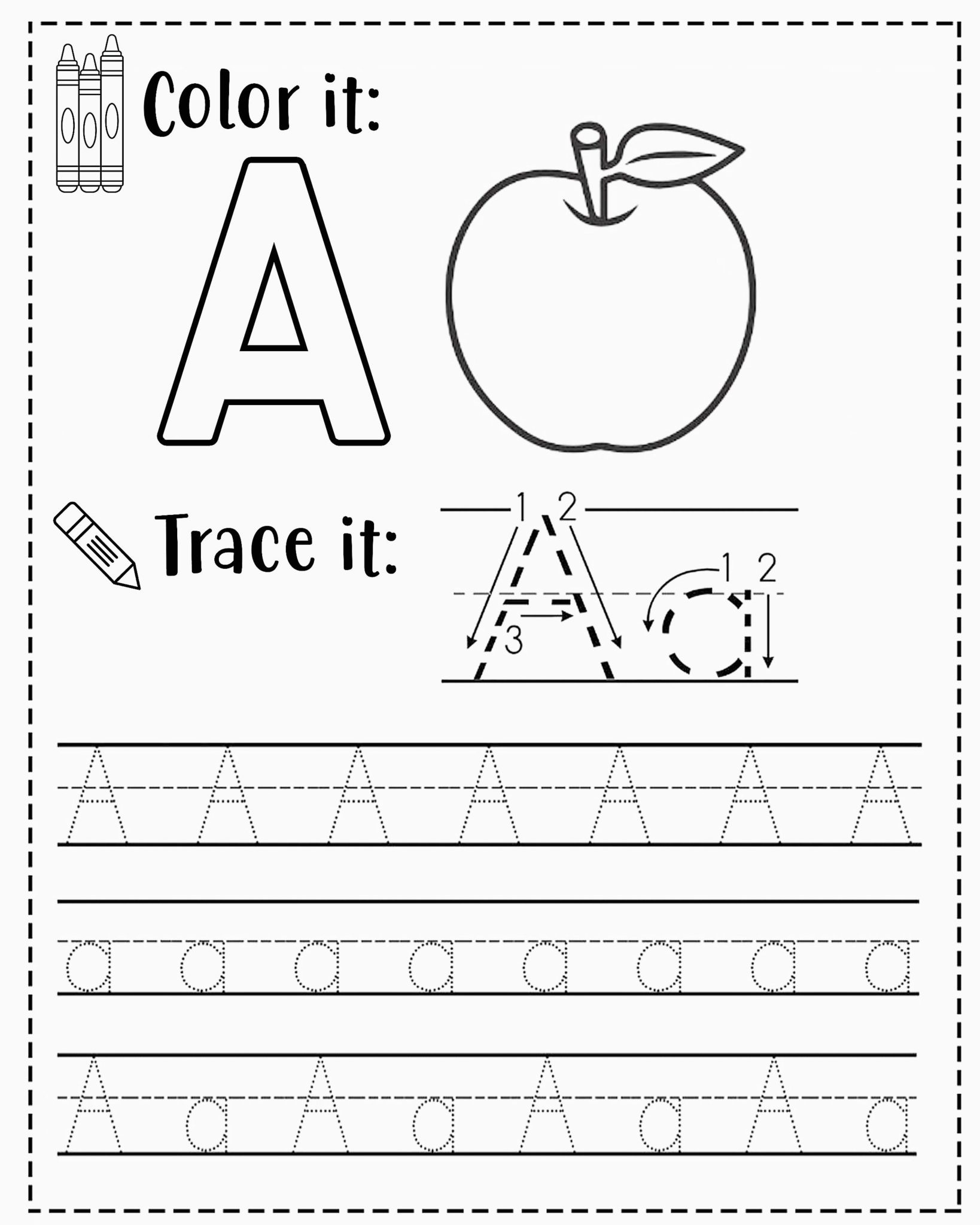 Alphabet Tracing Worksheets For 3 Year Olds Pdf