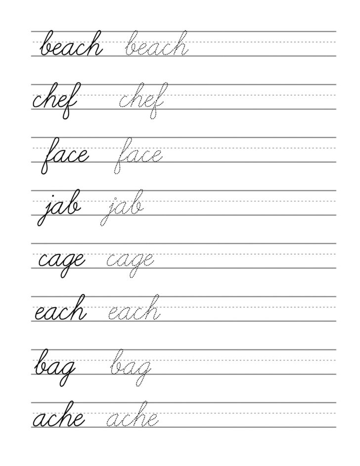 Free Printable Cursive Handwriting Worksheet