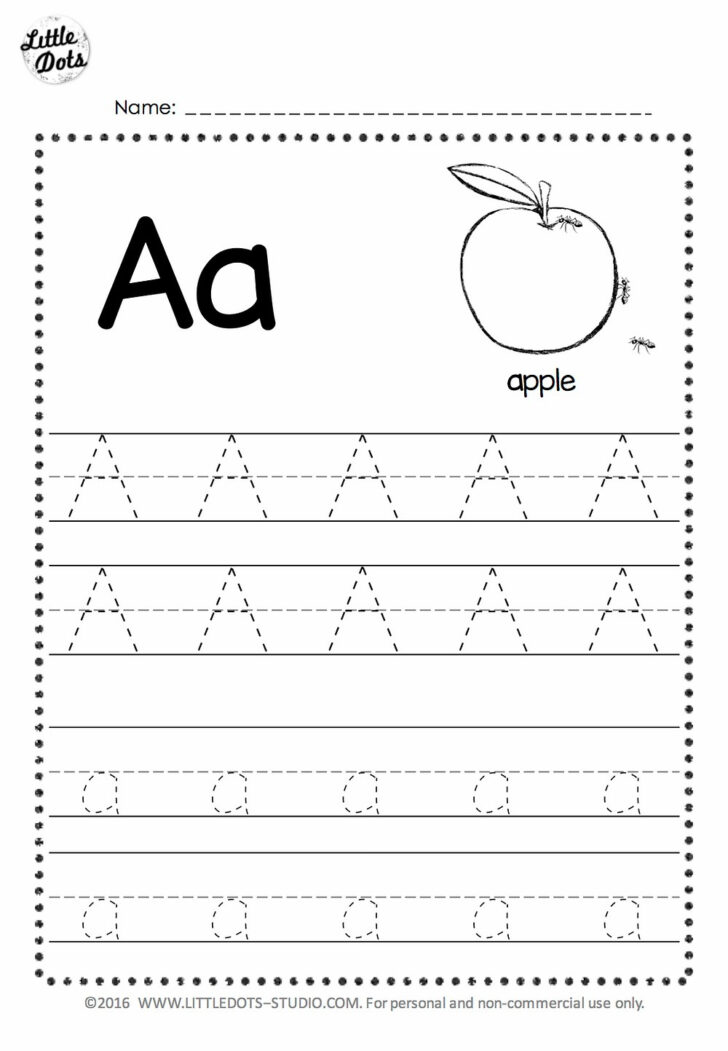Alphabet Tracing Worksheets A