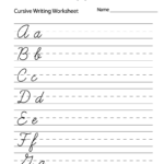 Free Printable Practice Cursive Writing Worksheet