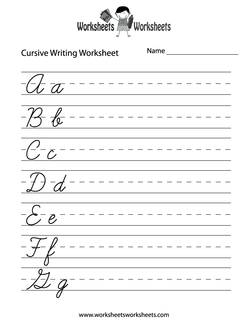 Free Printable Practice Cursive Writing Worksheet