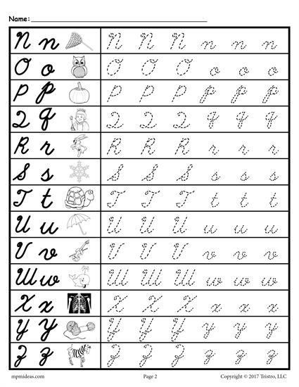 FREE Printable Uppercase And Lowercase Cursive Letter Tracing 