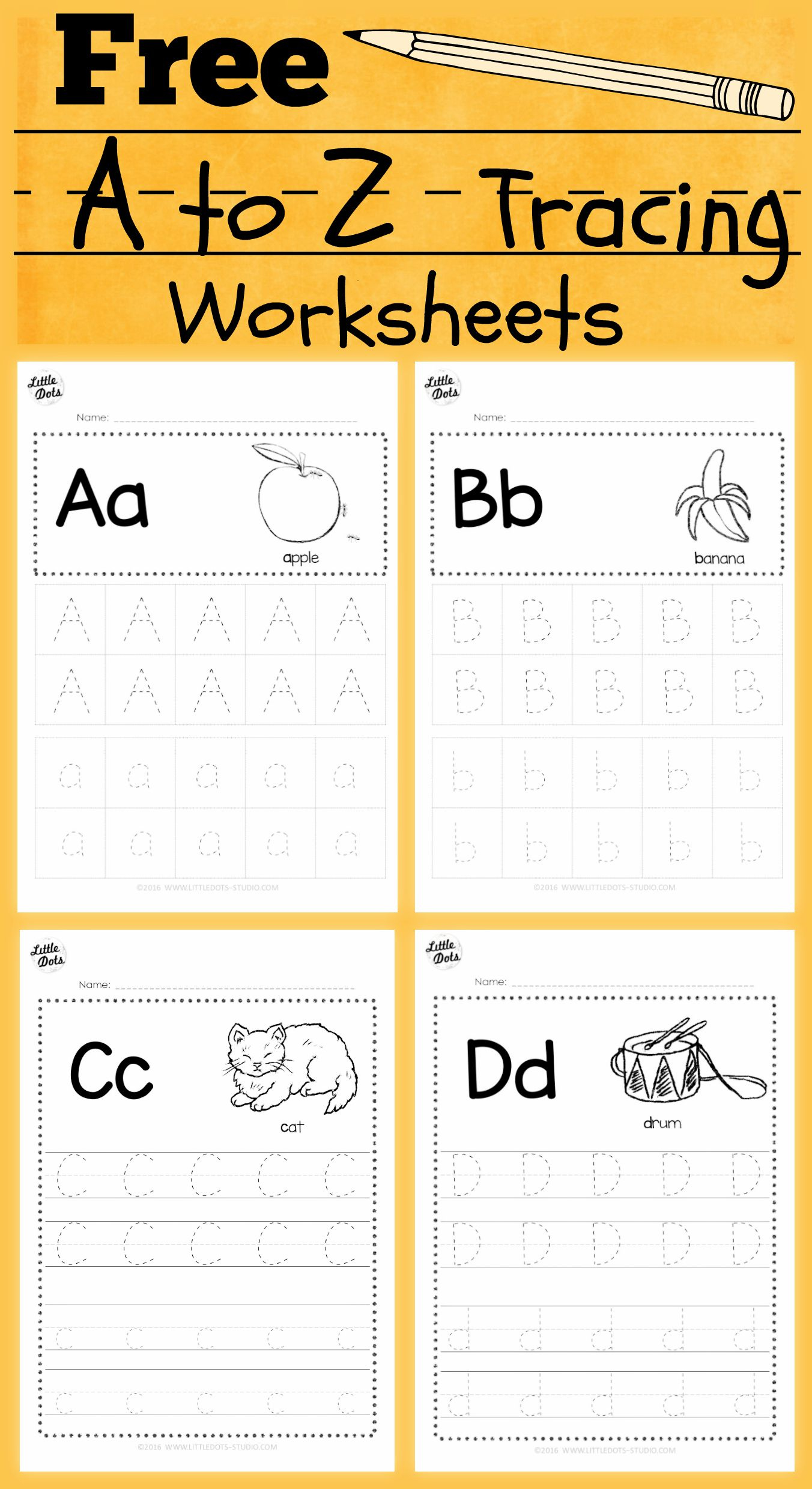 Printable Letters A Z Tracing Worksheets Alphabet Tracing Worksheets