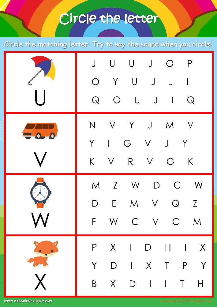 Letter Recognition Worksheets For Kids 