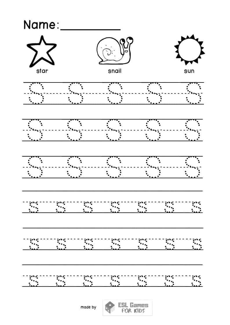 Letter Tracing Worksheets ESL Games For Kids