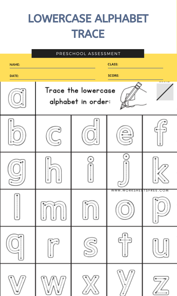 LOWERCASE ALPHABET TRACE Worksheets Free