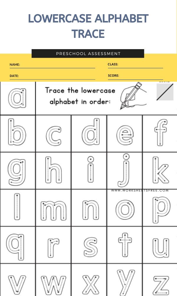 Lowercase Alphabet Tracing Worksheets