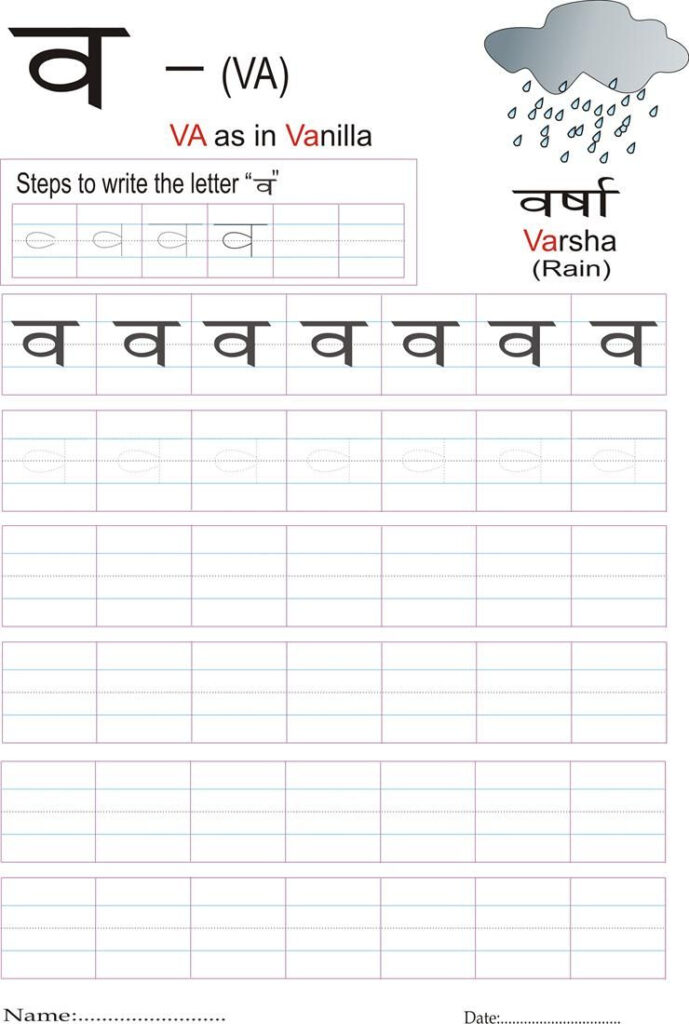 Marathi Barakhadi Tracing Worksheets AlphabetWorksheetsFree | Alphabet ...