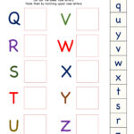 Preschool Letter Matching Cut And Paste Activity Worksheet Q To Z