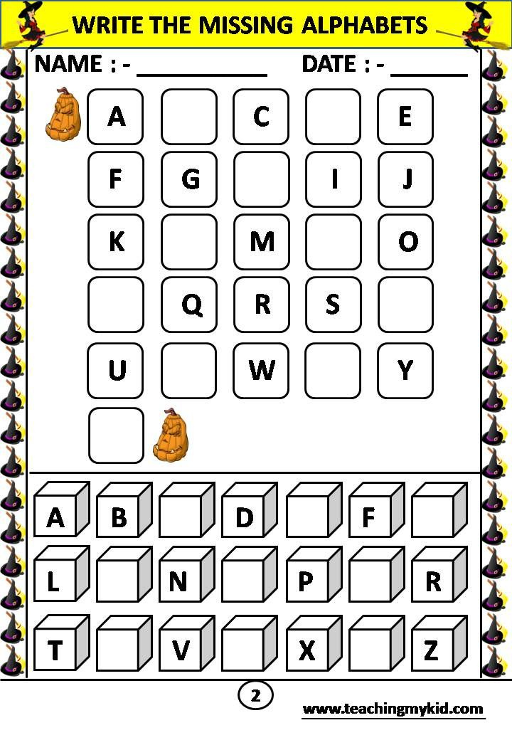 Printable English Worksheets In Write The Missing Alphabets Worksheet 