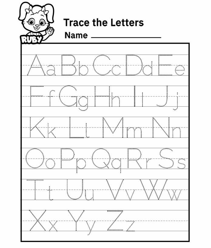 Free Alphabet Tracing Worksheets A-Z