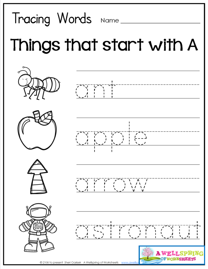 Word Alphabet Tracing Worksheet