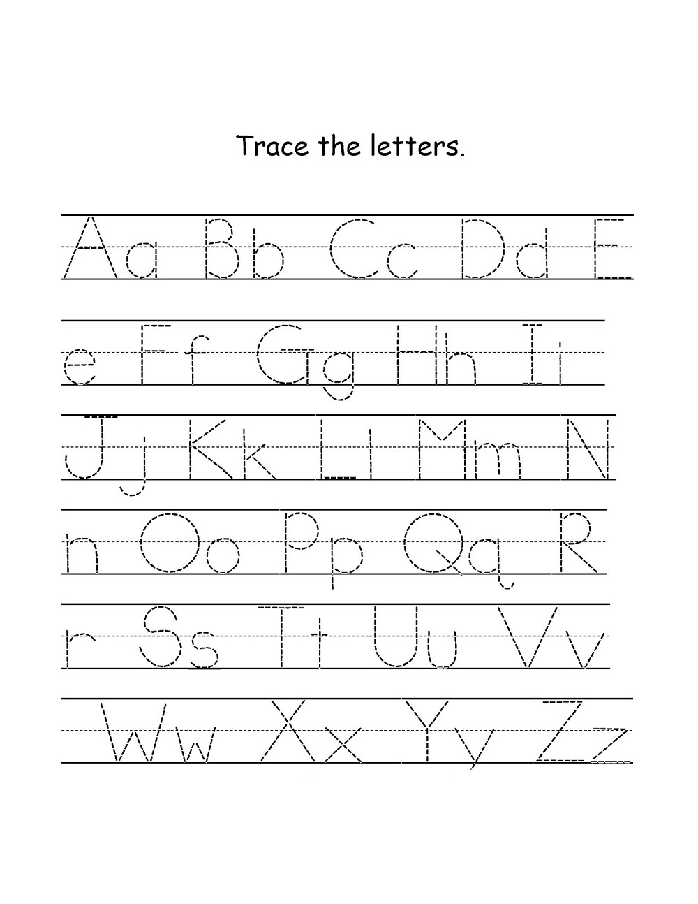 Traceable Alphabet Worksheets A Z Activity Shelter