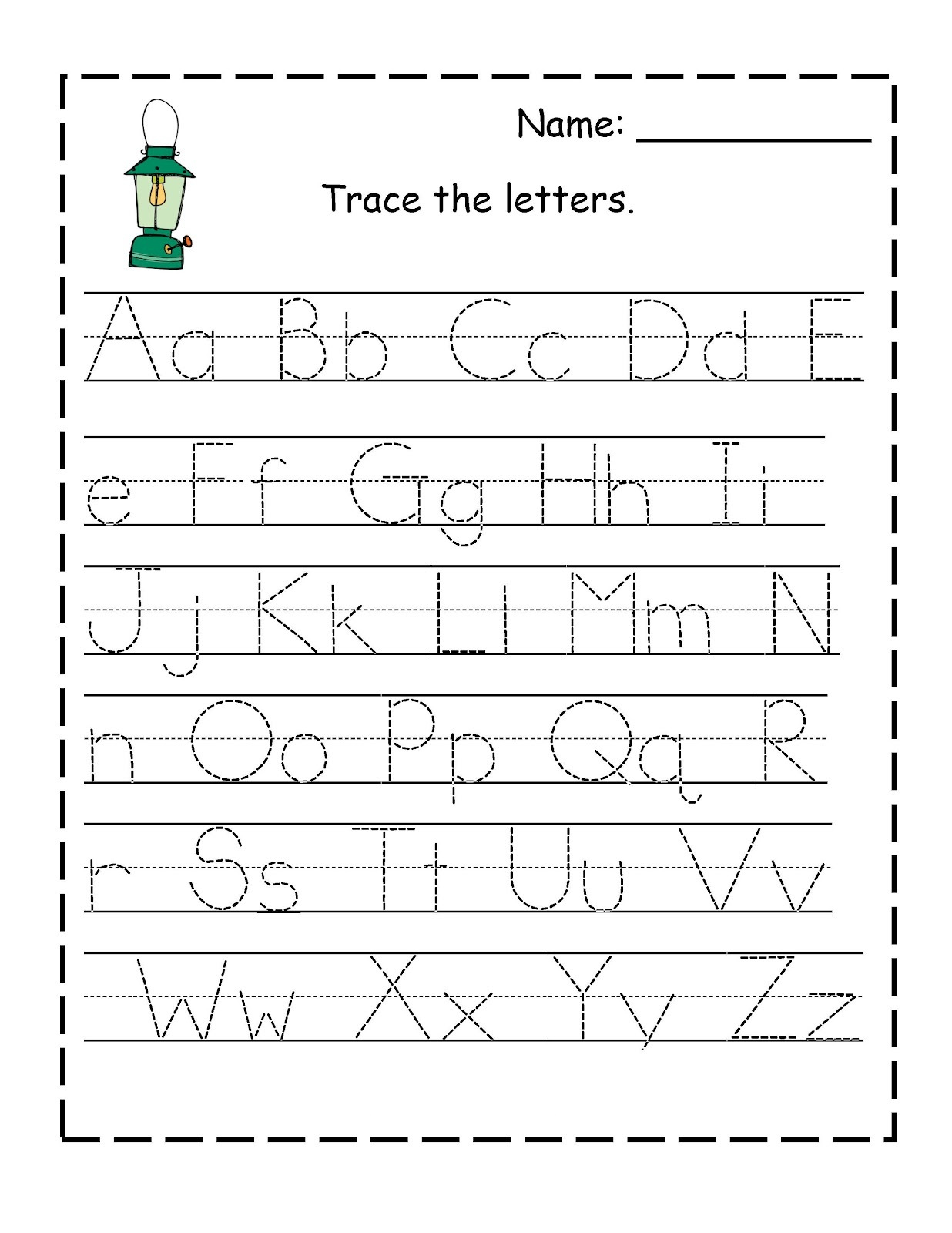 Entire Alphabet Traceable Print Out Alphabet Tracing Worksheets