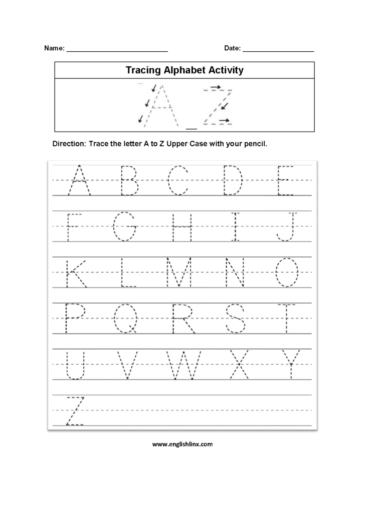 Alphabet Writing Practice Sheets Printable Alphabet Tracing Worksheets PDF