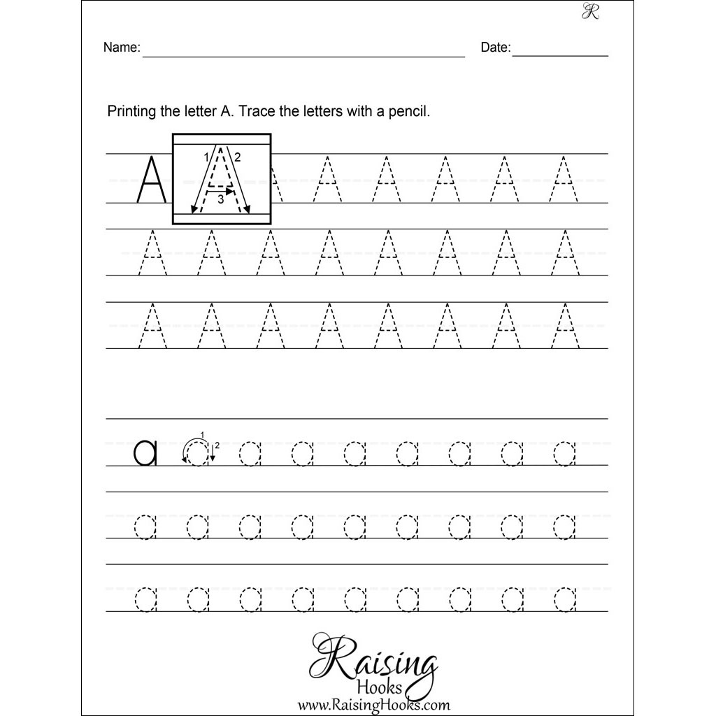 Tracing Each Letter A Z Worksheets Raising Hooks