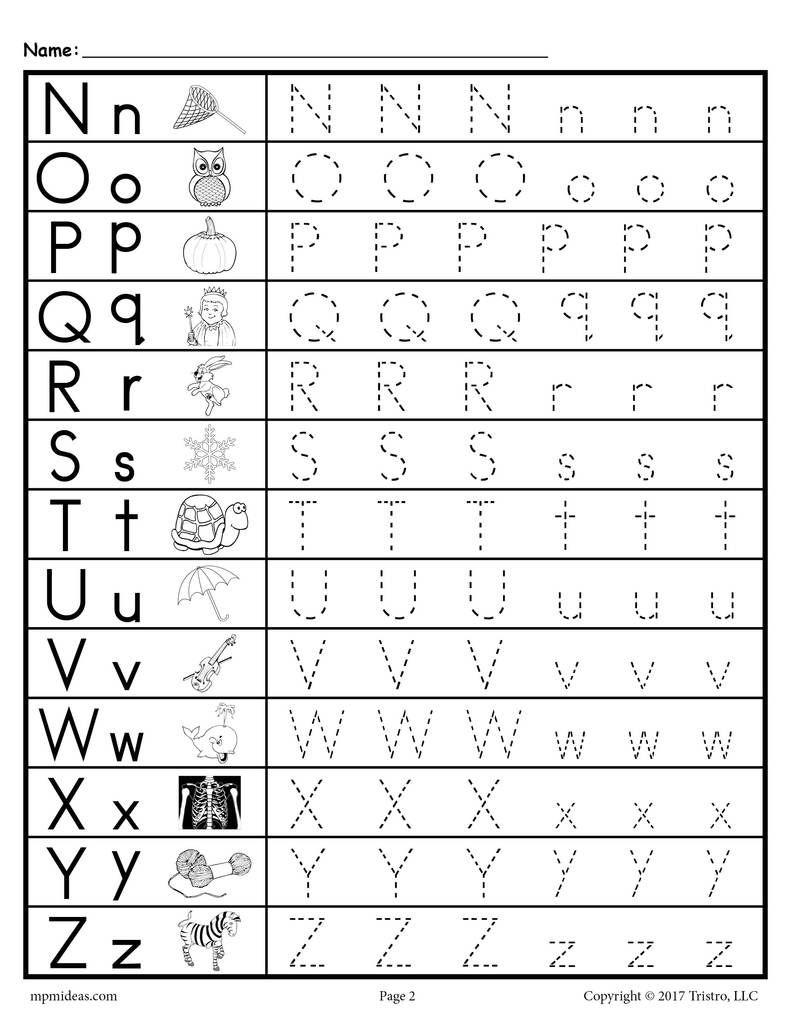 Uppercase And Lowercase Letter Tracing Worksheets Alphabet Writing 