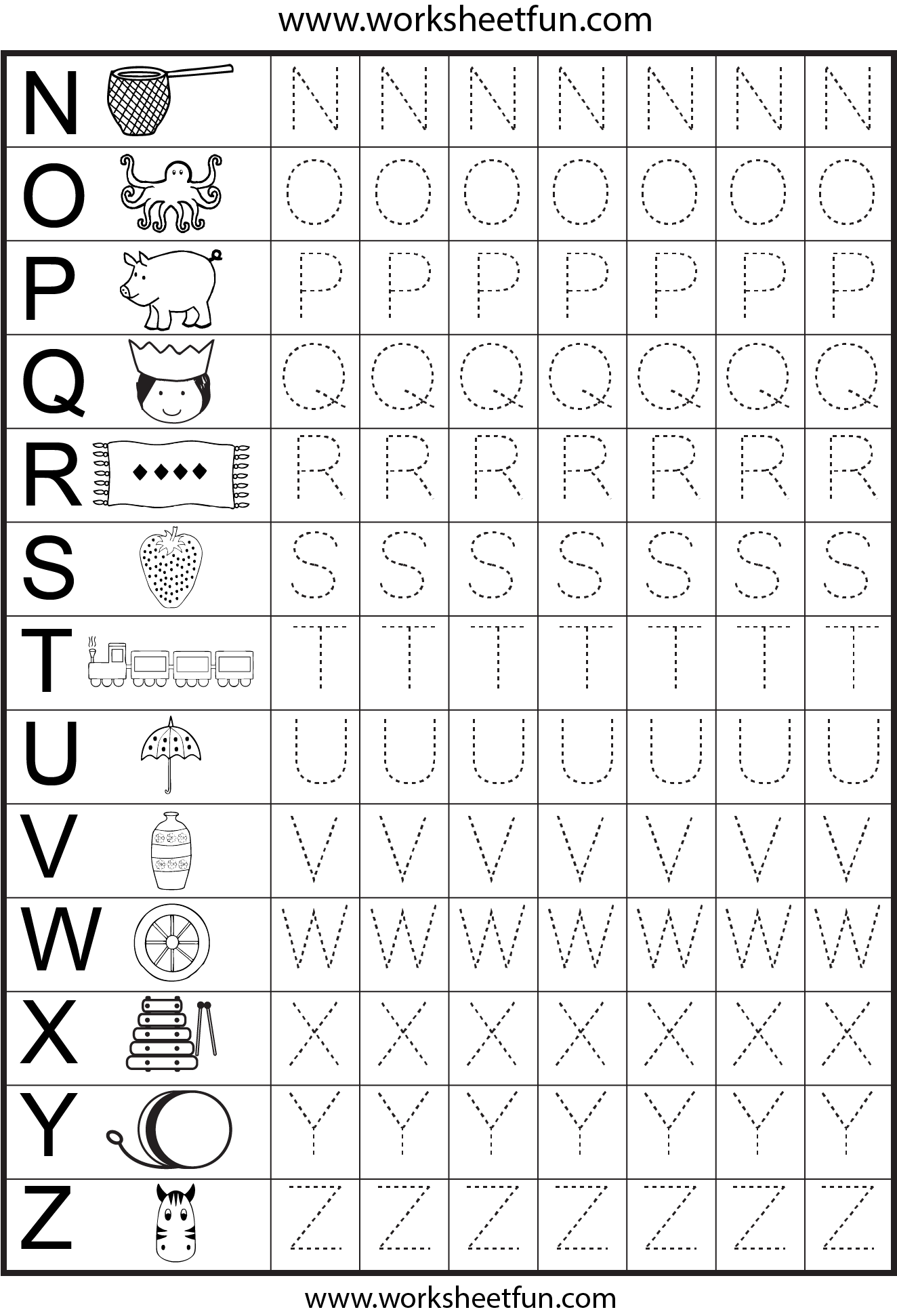 Worksheets For Kindergarten Alphabet Tracing Hojas De Trabajo 