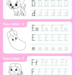 Writing Letters D E F Tracing Page Worksheet For Kids Practice