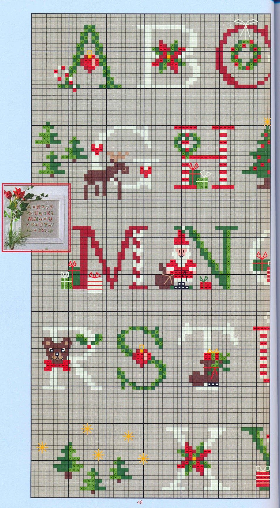 44 - Country-Hearts Wiehnachten - Auroraten in Free Christmas Cross Stitch Alphabet Patterns