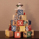 Alphabet Block Tree With Decorations   Etsy With Alphabet Block Christmas Tree