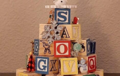 Alphabet Block Tree With Decorations - Etsy with Alphabet Block Christmas Tree