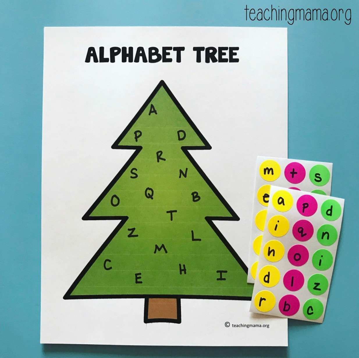 Alphabet Christmas Tree - Teaching Mama with Christmas Tree Alphabet