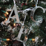 Alphabet Letter Mirror Christmas Tree Decoration Engraved With Pertaining To Alphabet Letters For Christmas Tree