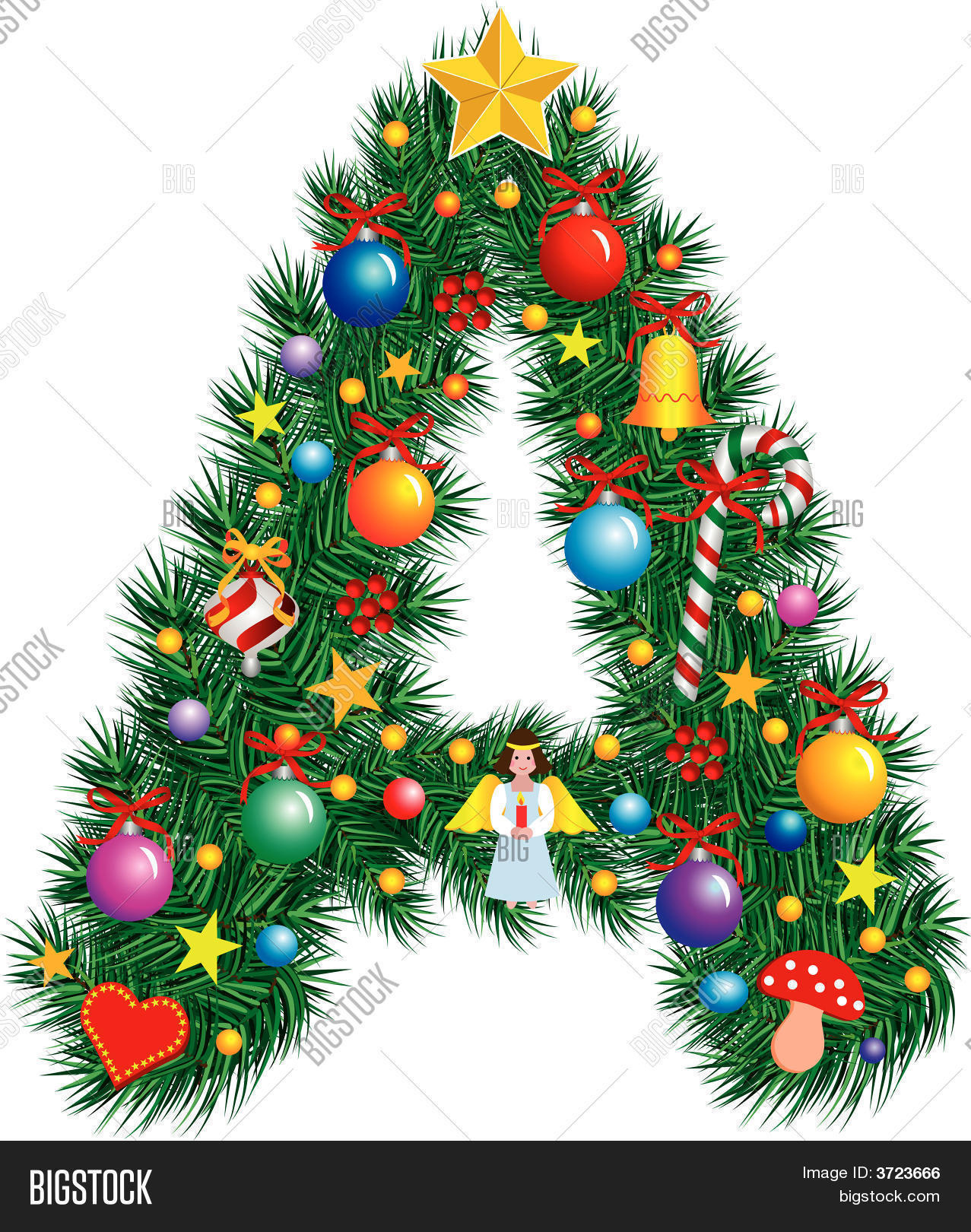 Alphabet Letter - Vector &amp;amp; Photo (Free Trial) | Bigstock throughout Christmas Alphabet Letter A