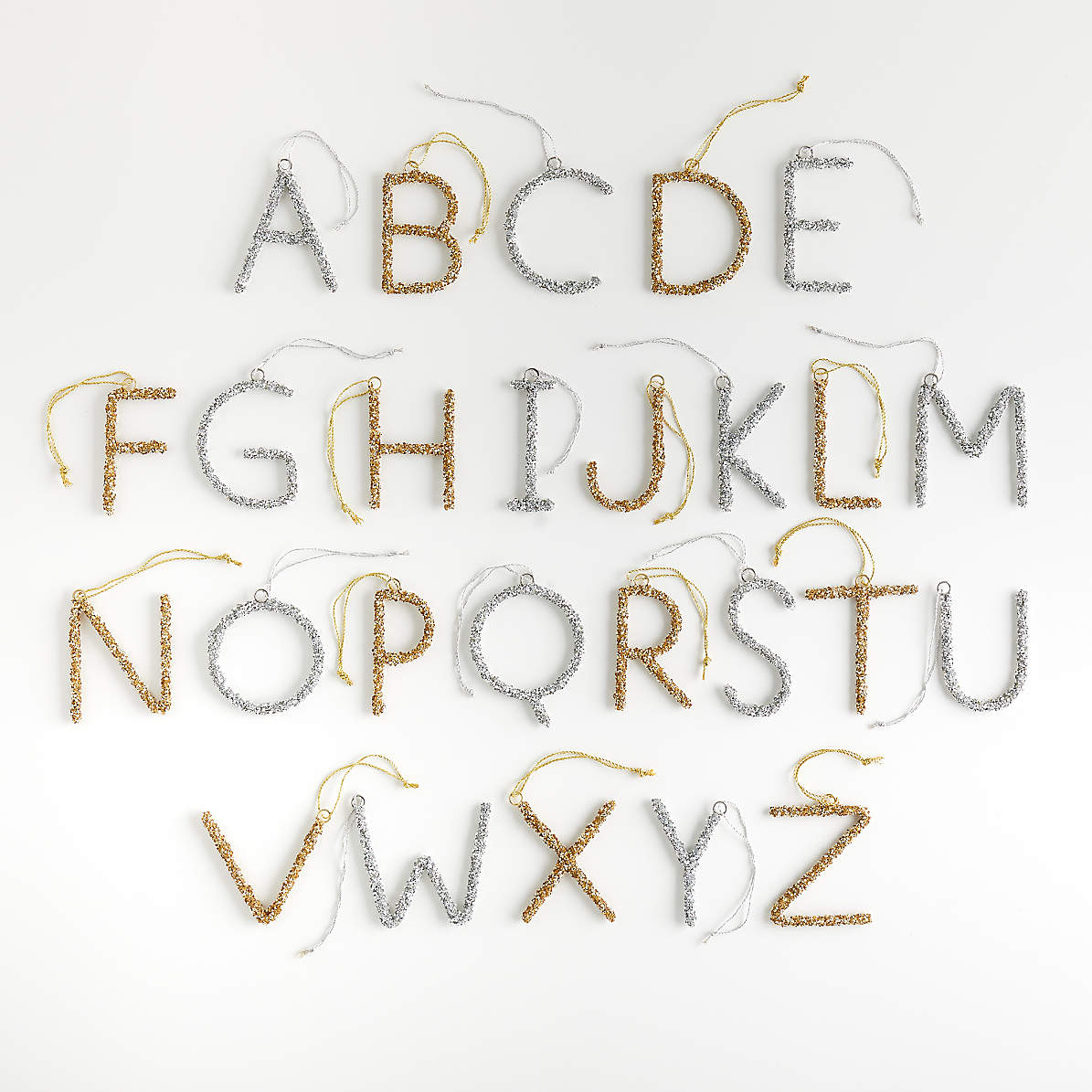 Beaded Letter Christmas Tree Ornaments pertaining to Alphabet Ornaments Christmas