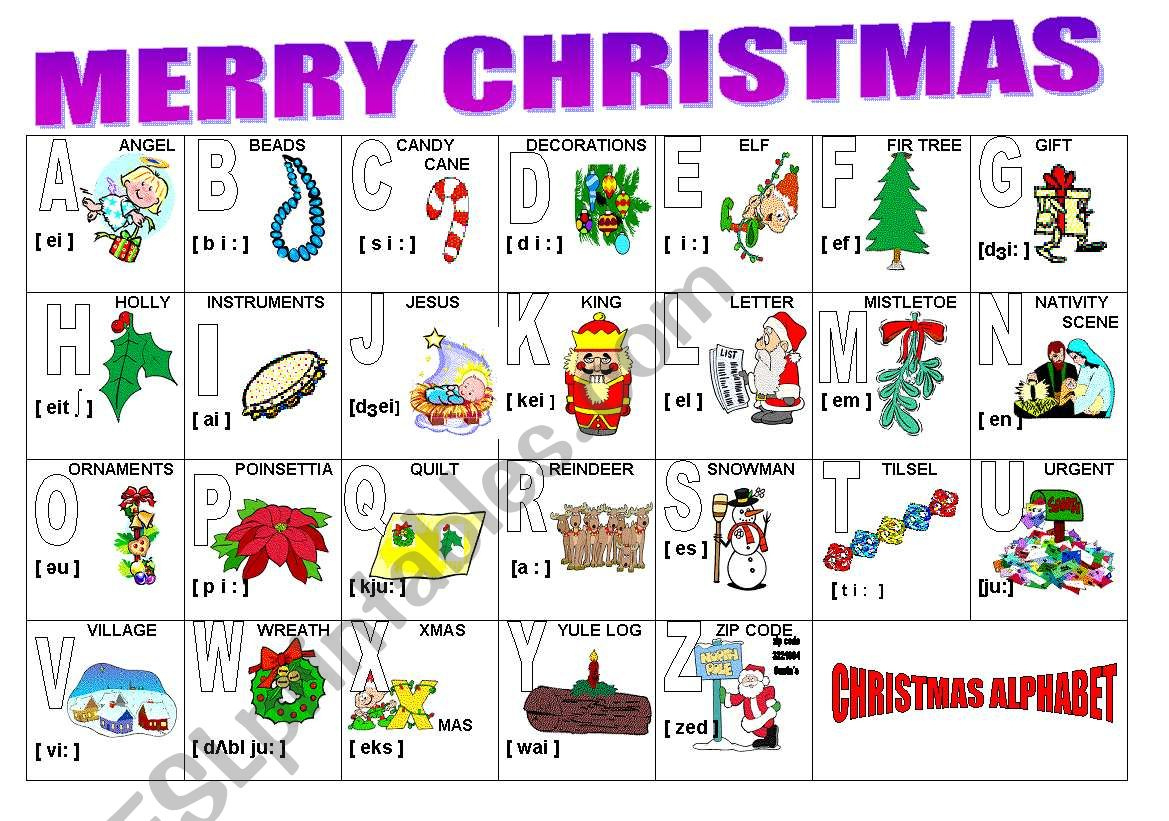 Christmas 2025 Alphabet Words pertaining to Christmas Words Alphabetical