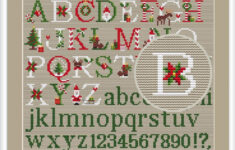 Christmas Alphabet Cross Stitch Pattern, Christmas Fonts, Cross for Christmas Cross Stitch Alphabet