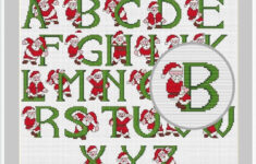 Christmas Alphabet Cross Stitch Pattern, Cross Stitch Fonts in Christmas Cross Stitch Alphabet