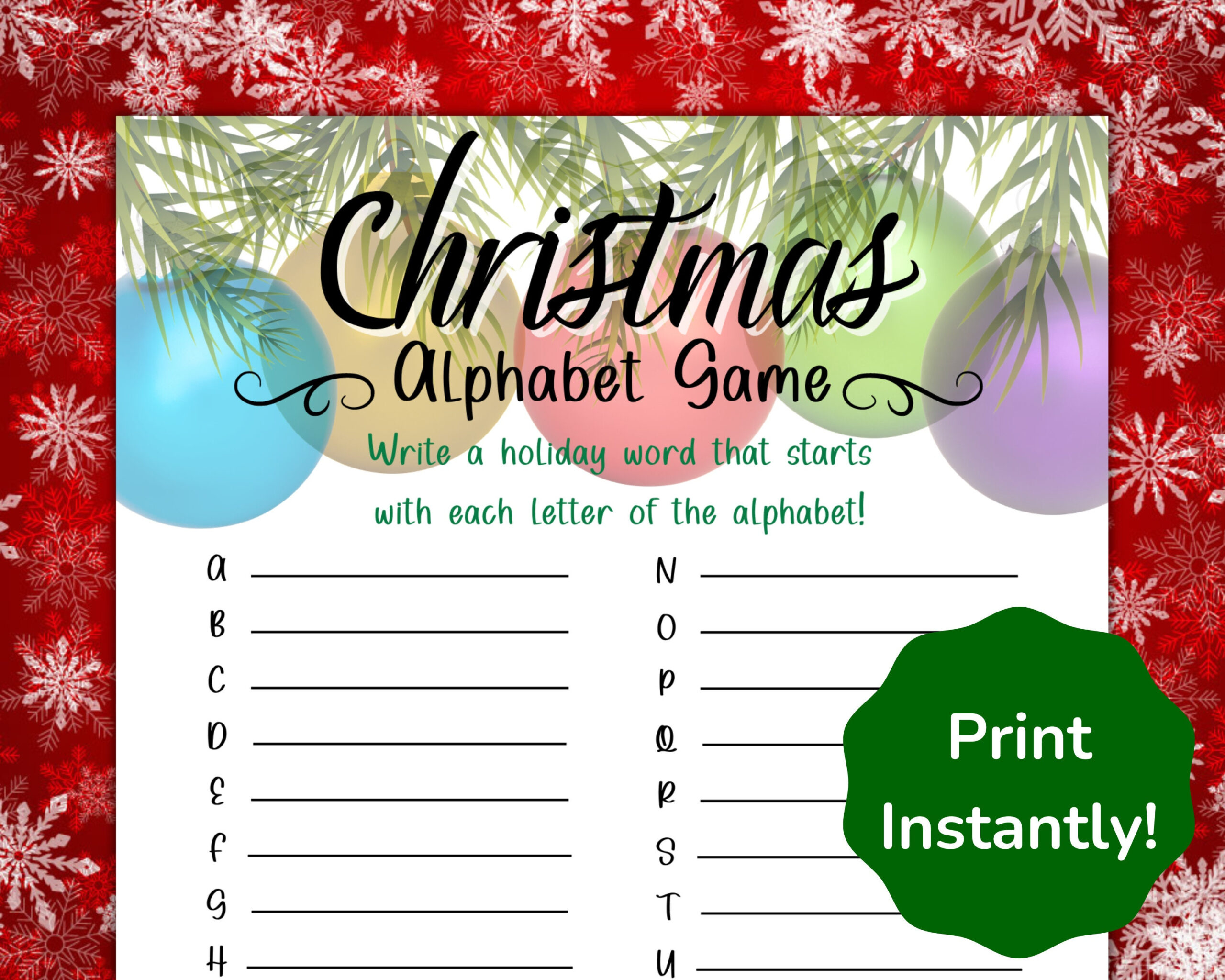 Christmas Alphabet Game, Christmas Games For Kids &amp;amp; Adults regarding Christmas Alphabet Game