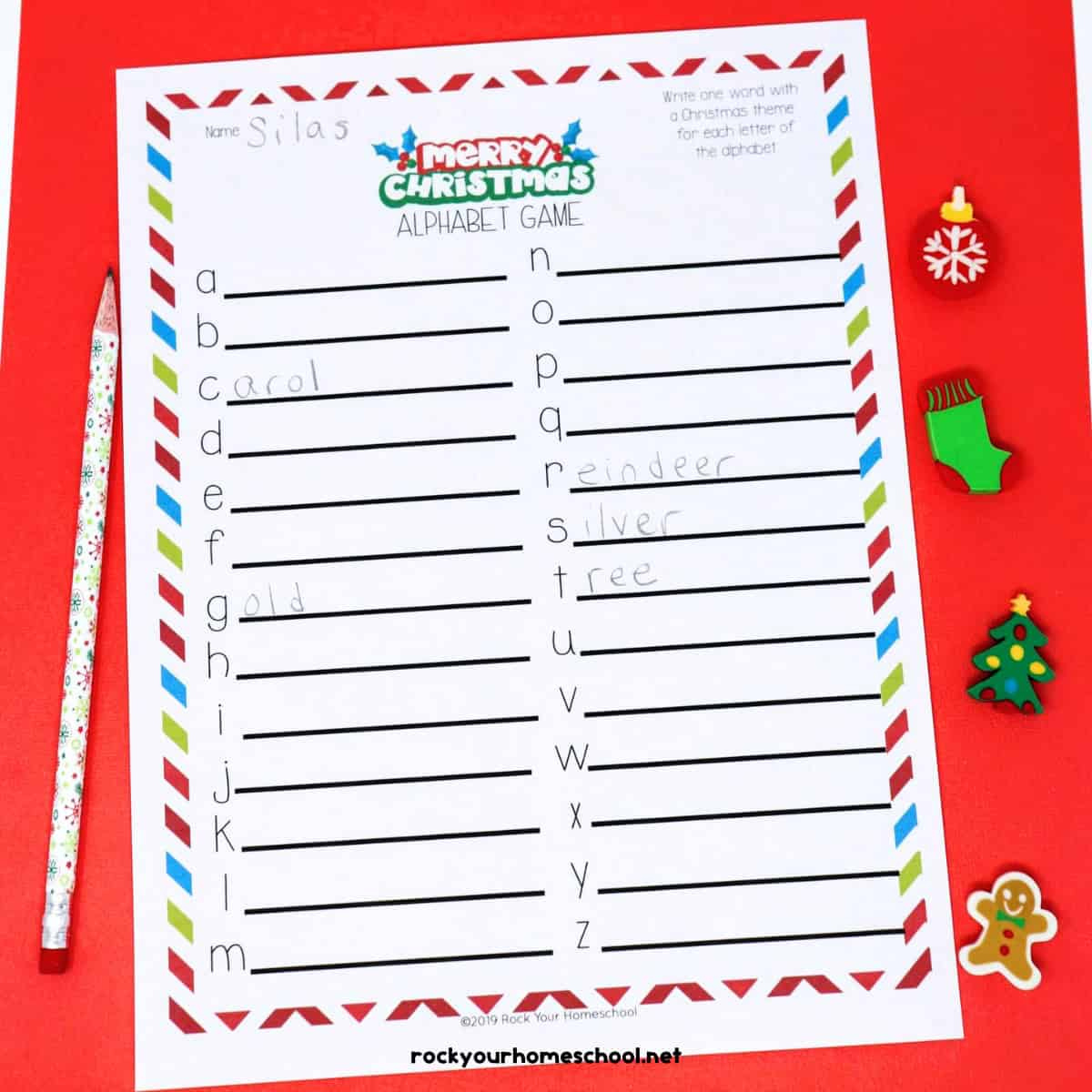 Christmas Alphabet Game For Easy Holiday Fun (Free Printable) for Christmas Alphabet Game